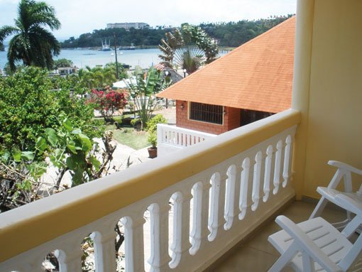 Chino Small Hotel in Samana Town - Room with Balcony and View of Samana Bay and Marina.
