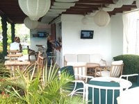 Sunset Garden Cafe Bar & Restaurant - Outdoor Terrace with FREE Wifi ! Samana Newest and Coolest Spot by the Malecon and Marina of Samana Town.